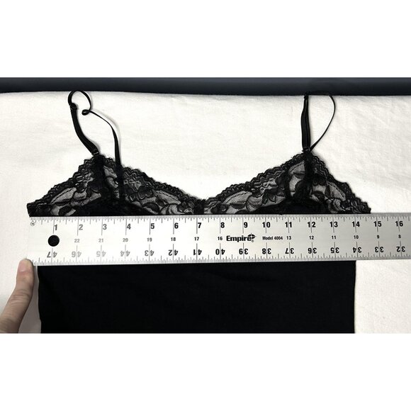 Bozzolo Camisole Tank Top Womens Large Black Lace Trim Soft Stretch Y2K Style - Picture 6 of 7